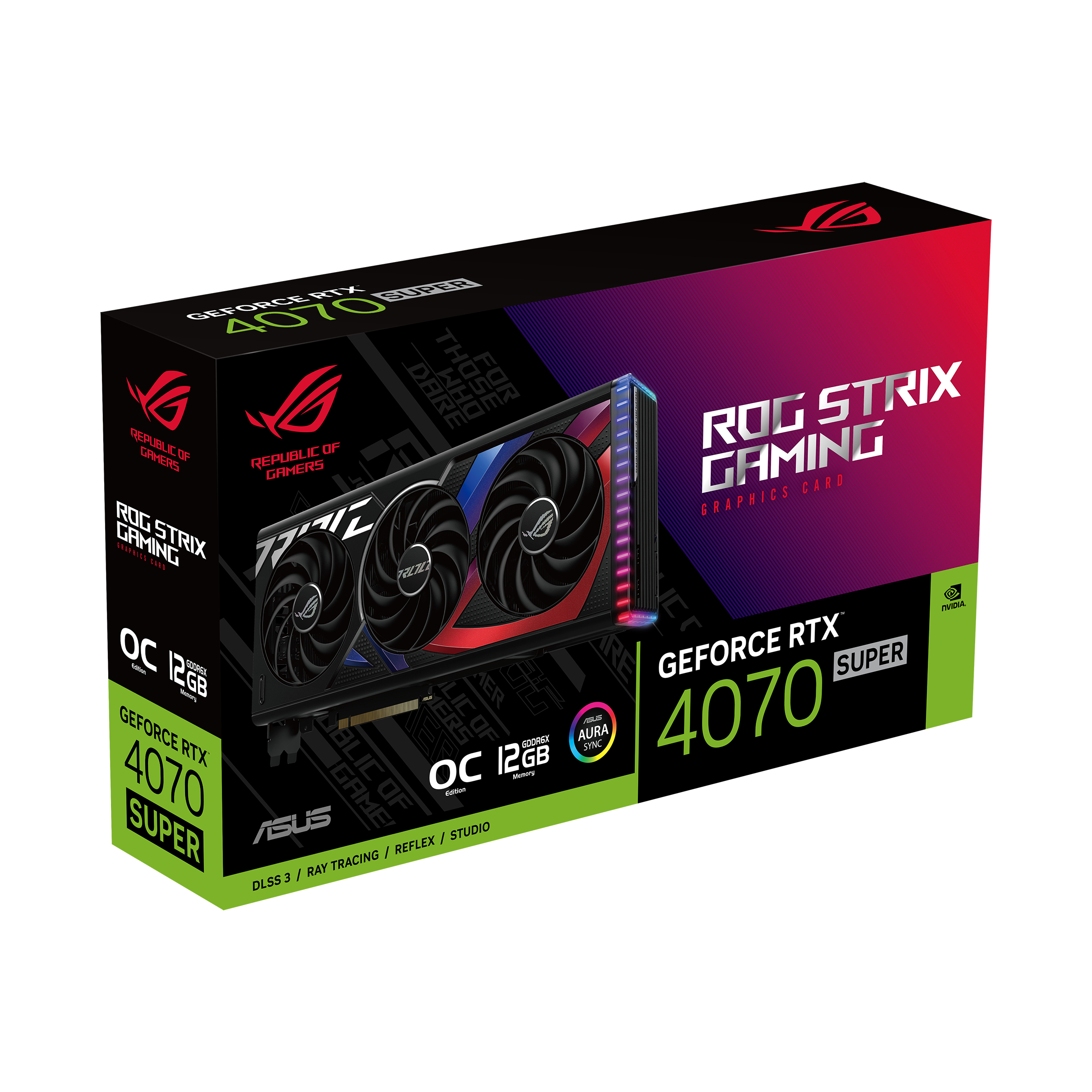 Asus - Gráfica Asus GeForce® RTX 4070 SUPER ROG Strix Gaming OC 12GB GDDR6X DLSS3
