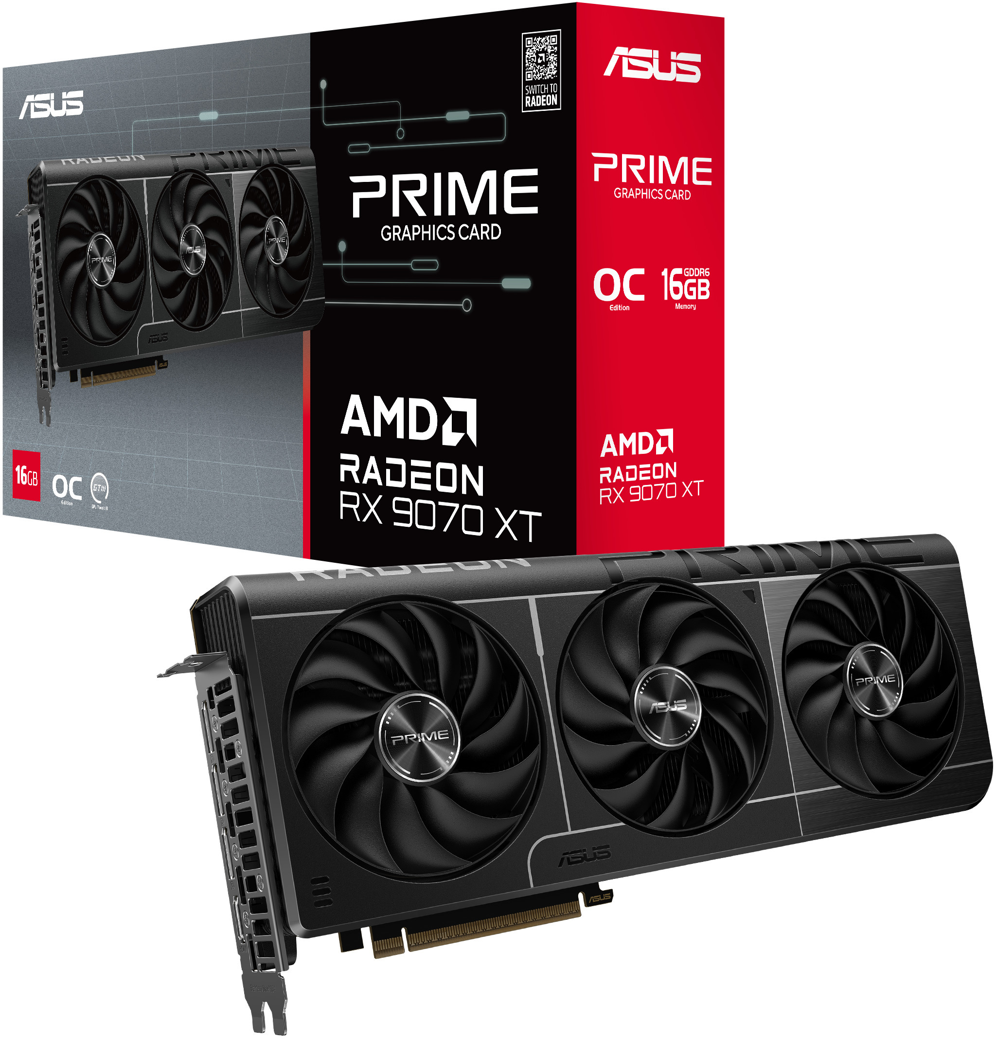 Gráfica Asus Radeon RX 9070 XT Prime OC 16GB GDDR6