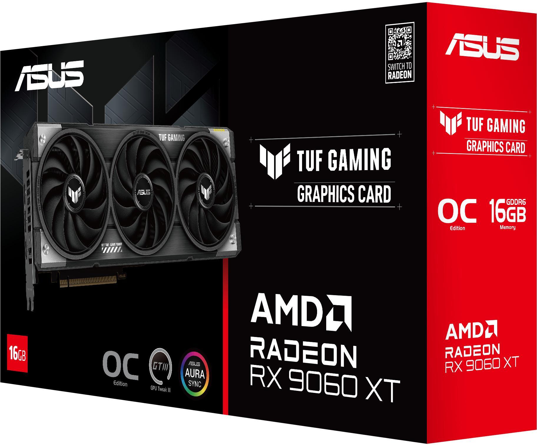 Asus - Gráfica Asus Radeon RX 9060 XT TUF Gaming OC 16GB GDDR6