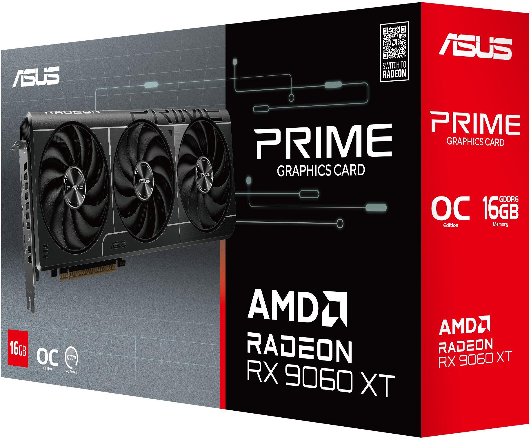Asus - Gráfica Asus Radeon RX 9060 XT Prime OC 16GB GDDR6