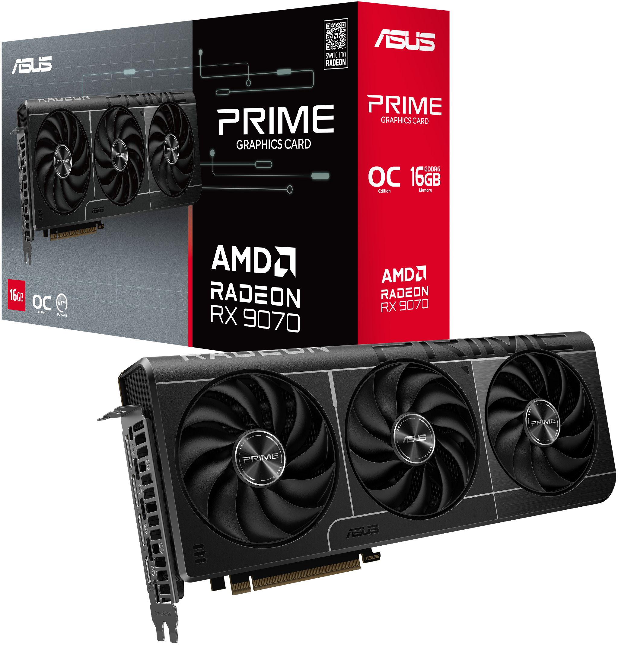 Gráfica Asus Radeon RX 9070 Prime OC 16GB GDDR6