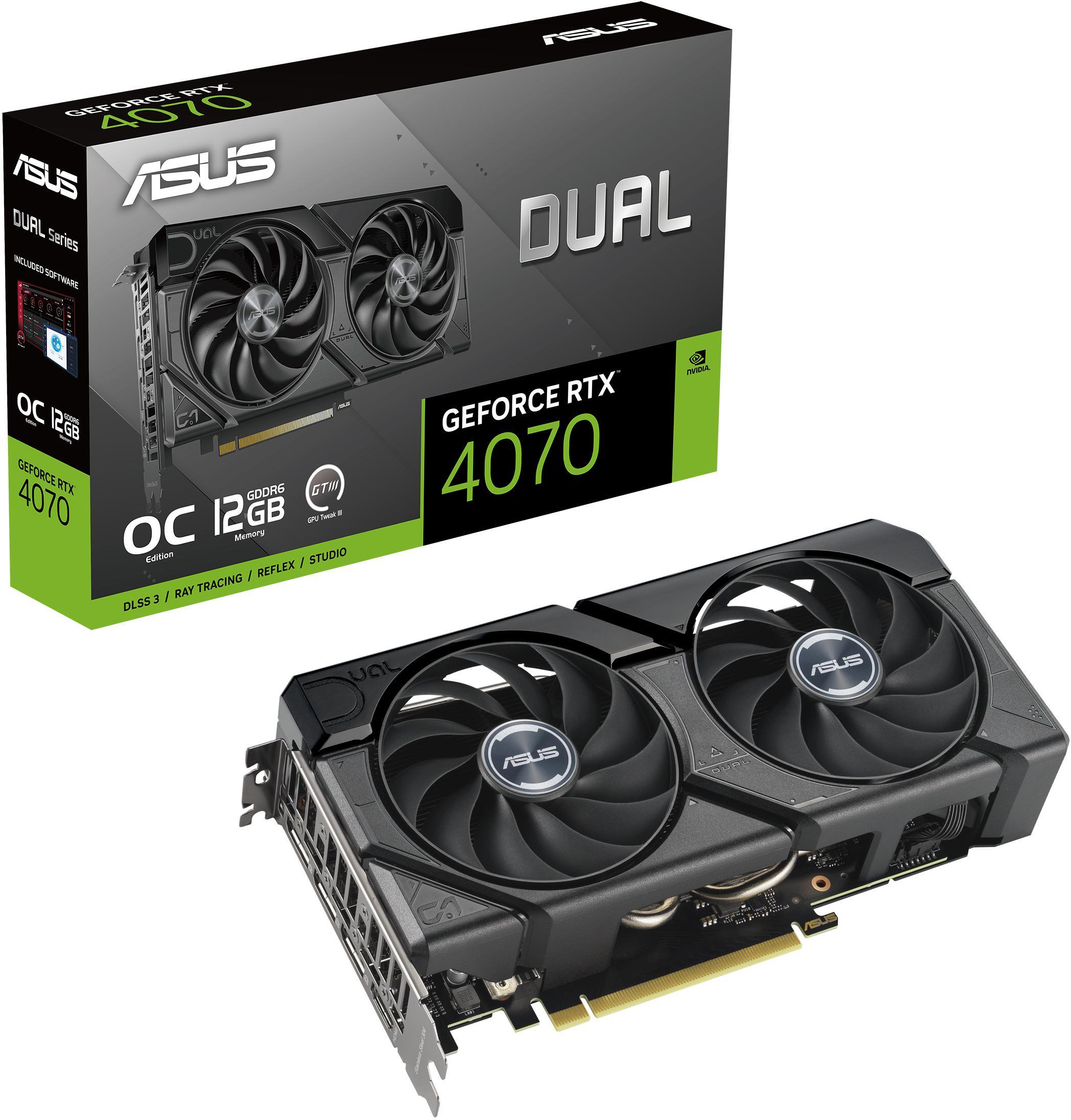 Asus - Gráfica Asus GeForce® RTX 4070 Dual Evo OC 12GB GDDR6X DLSS3