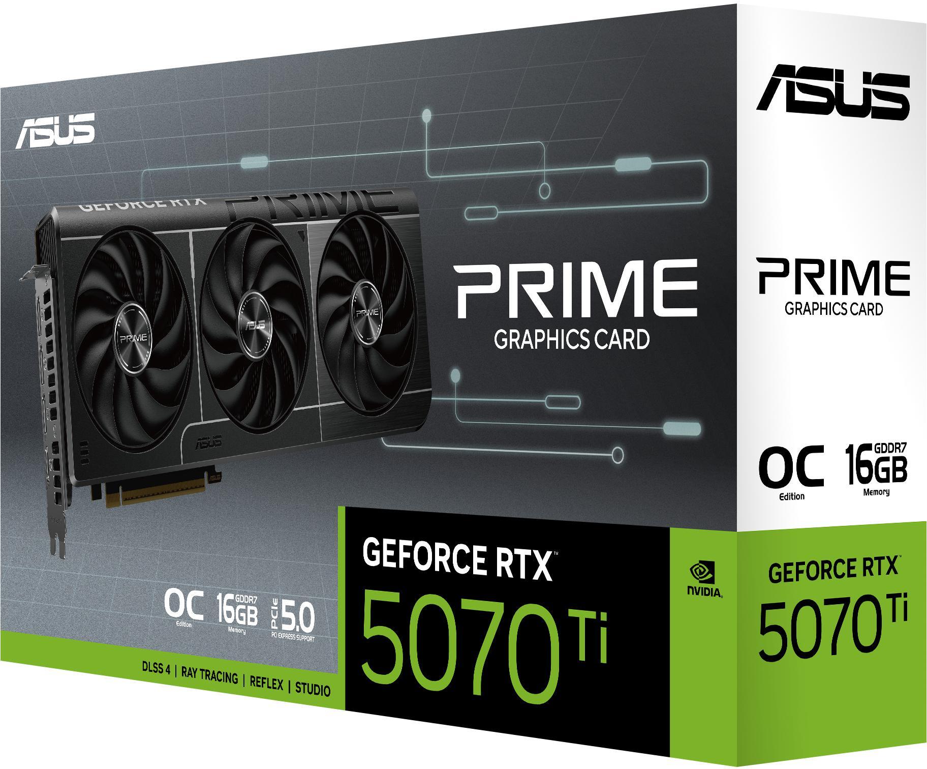 Asus - Gráfica Asus GeForce® RTX 5070 Ti Prime OC 16GB GDDR7 DLSS4