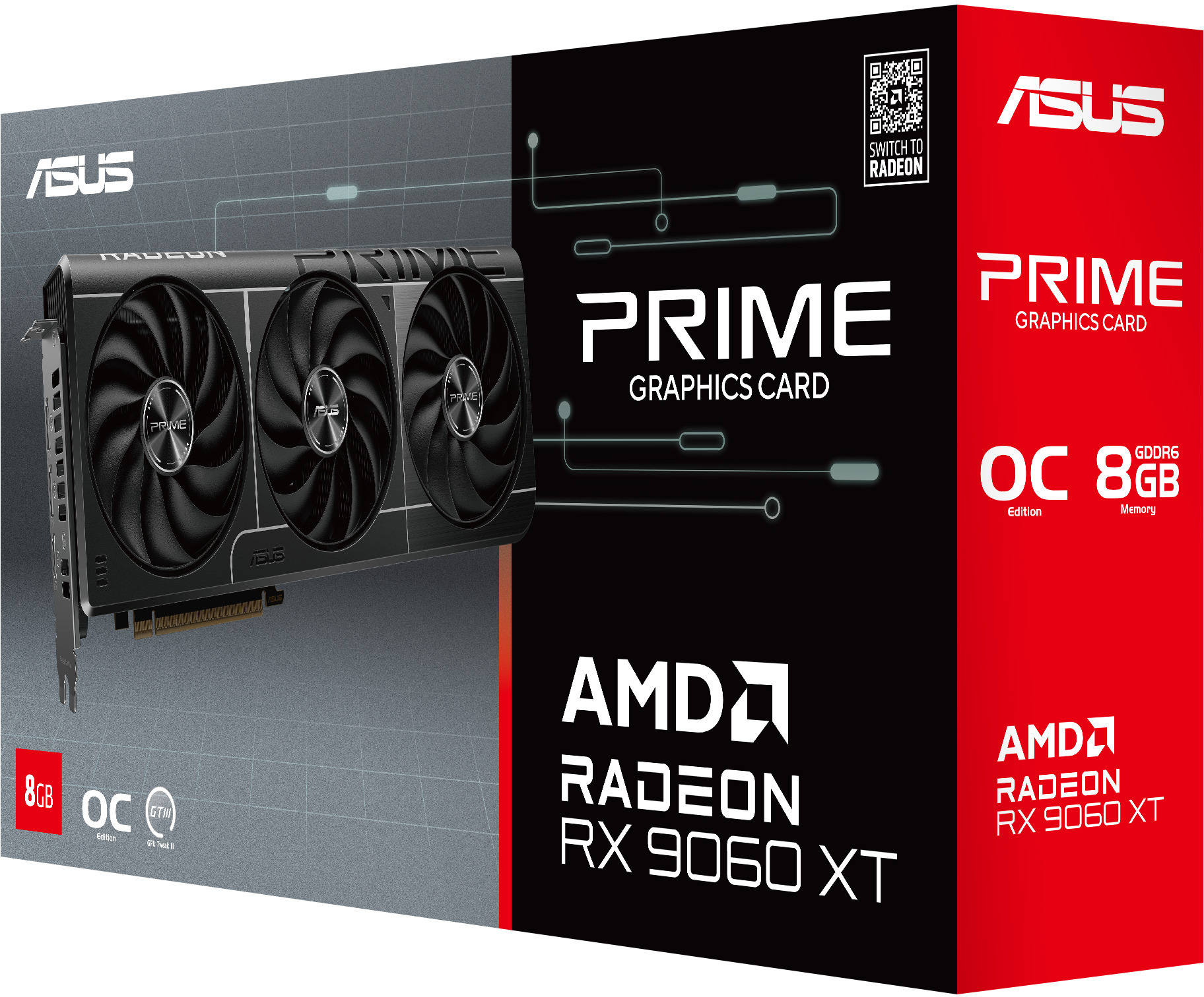 Asus - Gráfica Asus Radeon RX 9060 XT Prime OC 8GB GDDR6
