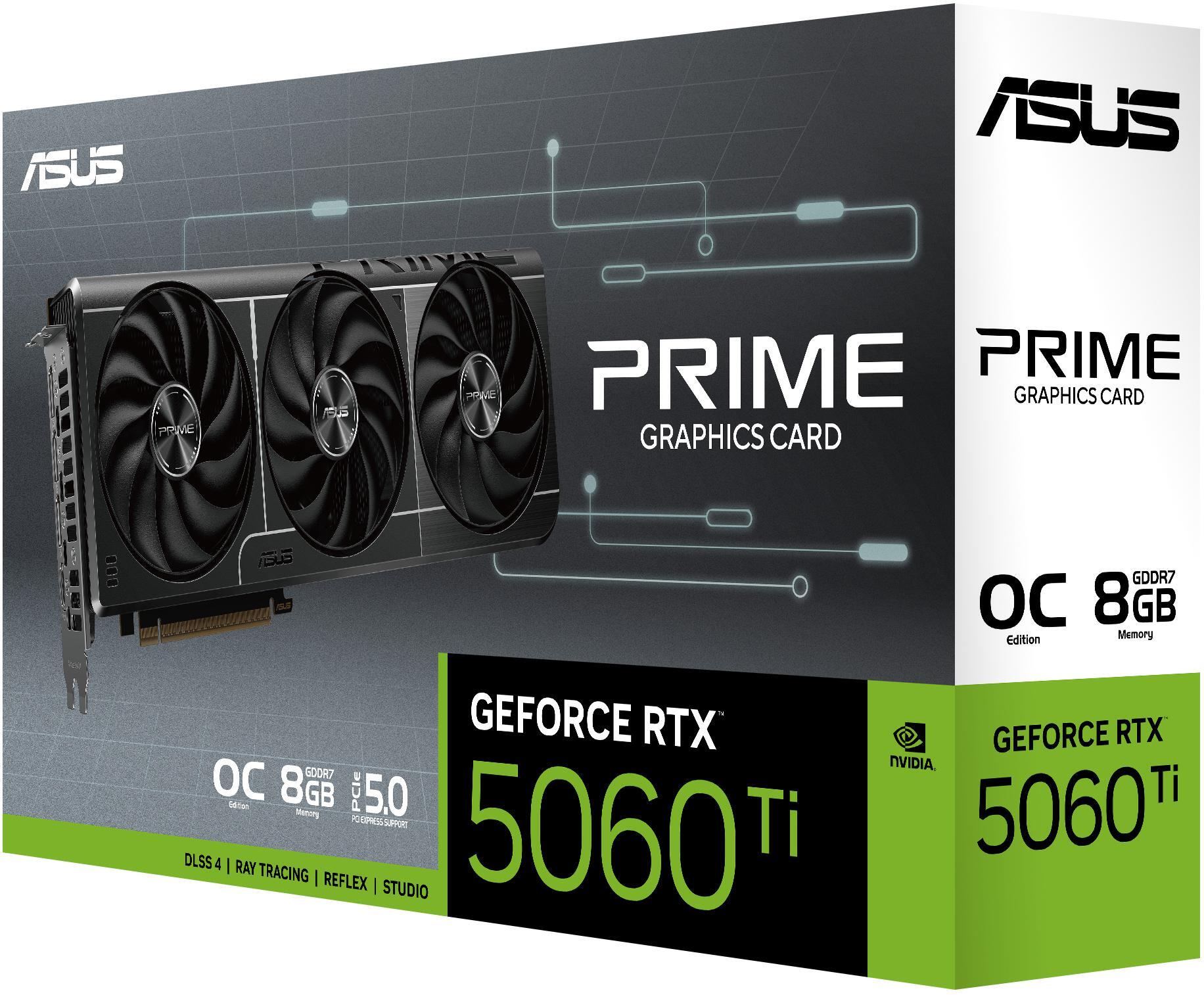 Asus - Gráfica Asus GeForce® RTX 5060 Ti Prime OC 8GB GDDR7 DLSS4
