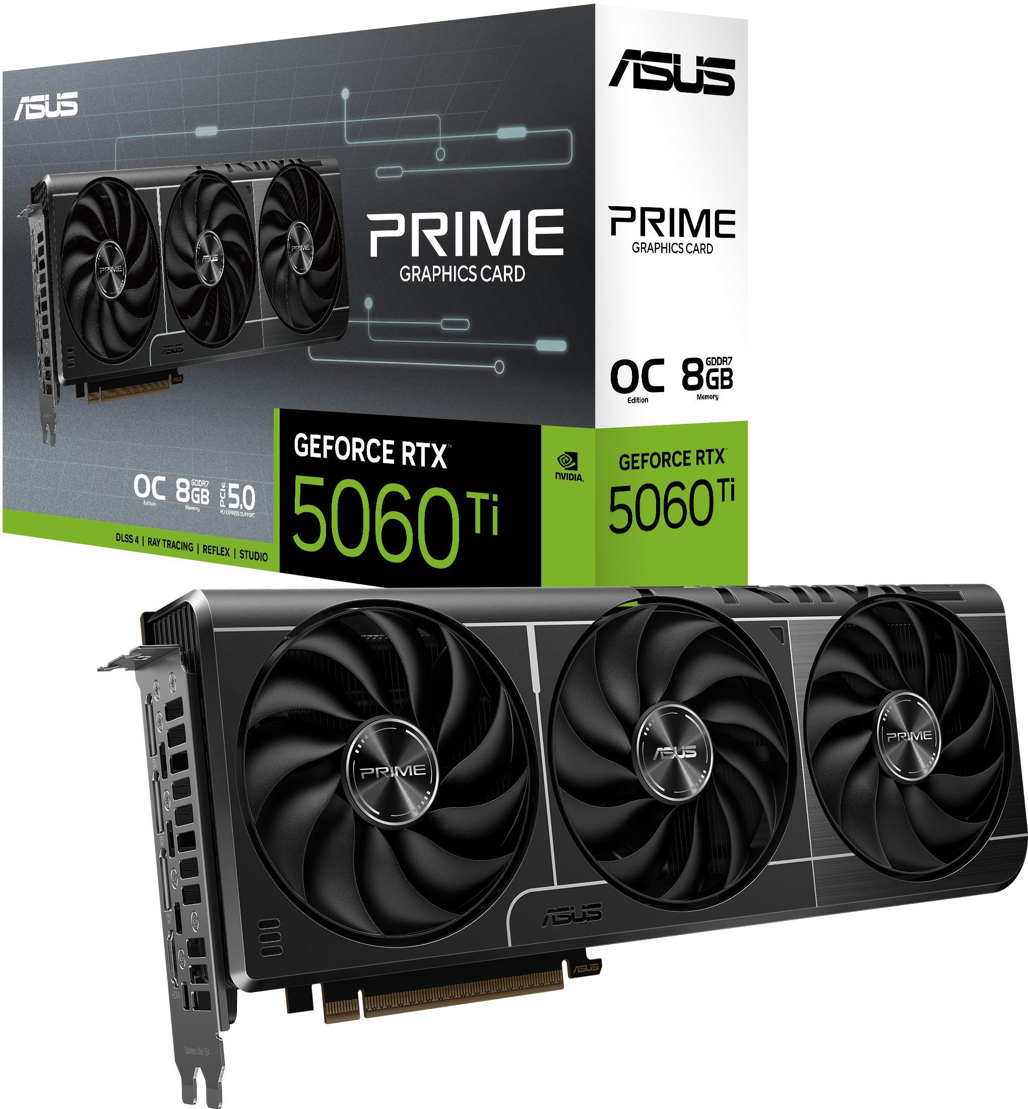 Asus - Gráfica Asus GeForce® RTX 5060 Ti Prime OC 8GB GDDR7 DLSS4