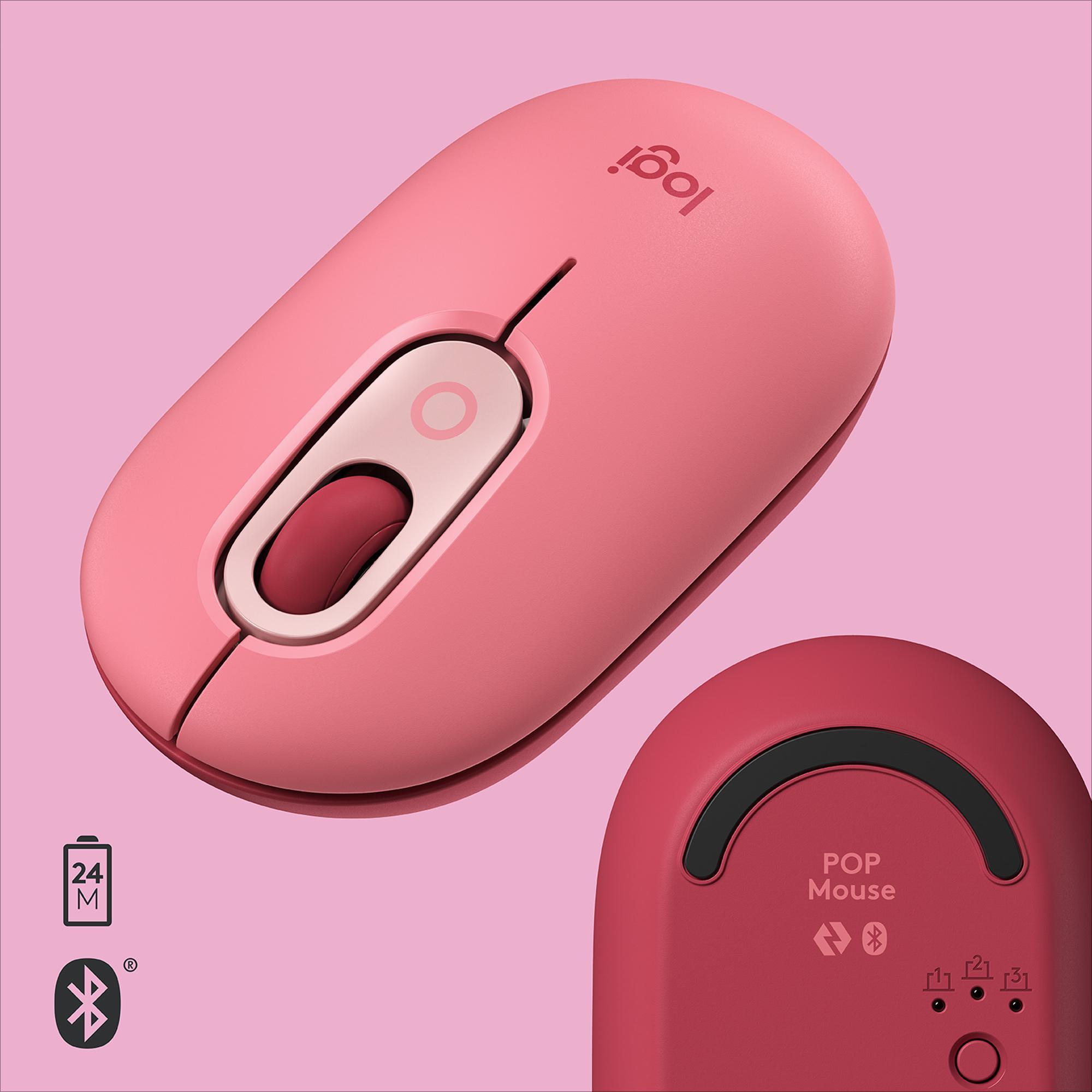 Logitech - ** B Grade ** Rato Óptico Logitech POP Mouse Wireless 4000DPI Rosa