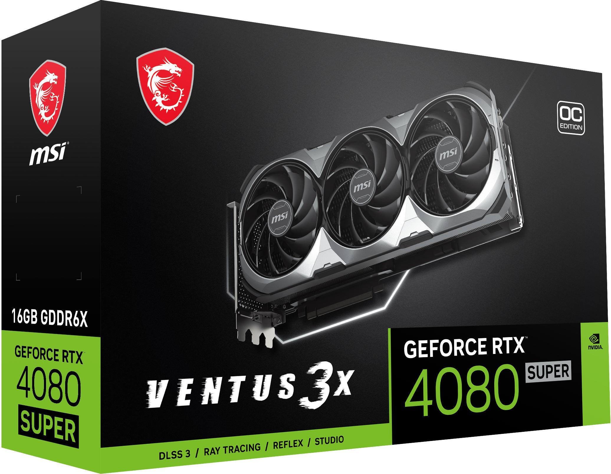 MSI - ** B Grade ** Gráfica MSI GeForce® RTX 4080 SUPER VENTUS 3X OC 16GB GDDR6 DLSS3