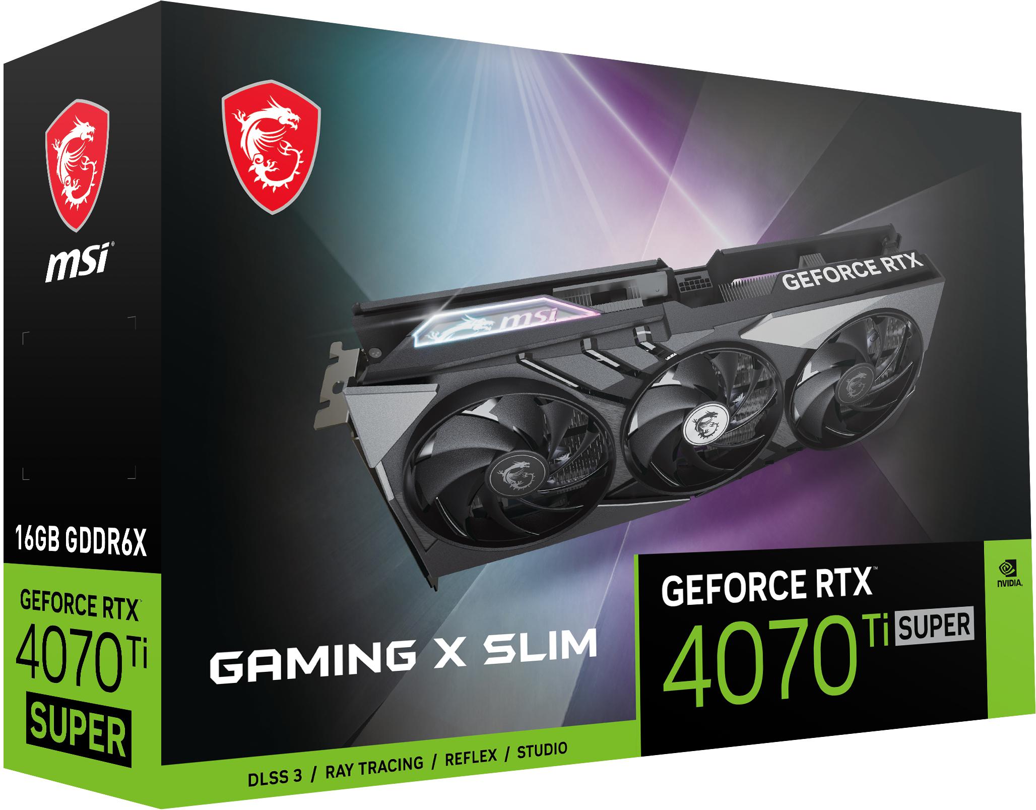 MSI - Gráfica MSI GeForce® RTX 4070 Ti SUPER GAMING X SLIM 16GB GDDR6 DLSS3