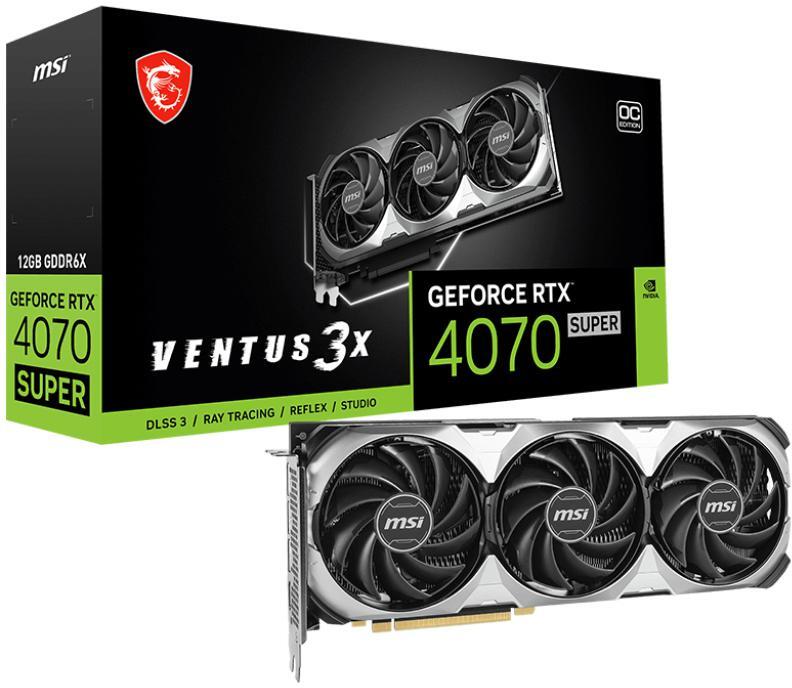 Gráfica MSI GeForce® RTX 4070 SUPER VENTUS 3X OC 12GB GDDR6X DLSS3