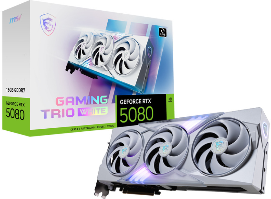 Picture of Picture of Gráfica MSI GeForce® RTX 5080 GAMING TRIO WHITE 16GB GDDR7 DLSS4
