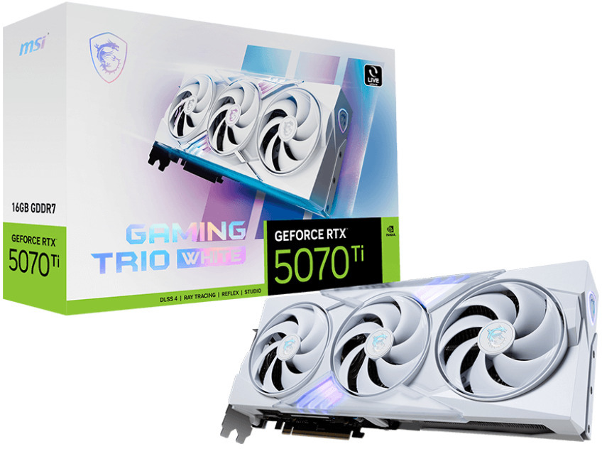 Picture of Picture of Gráfica MSI GeForce® RTX 5070 Ti GAMING TRIO WHITE 16GB GDDR7 DLSS4