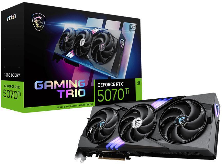 MSI - Gráfica MSI GeForce® RTX 5070 Ti GAMING TRIO OC 16GB GDDR7 DLSS4
