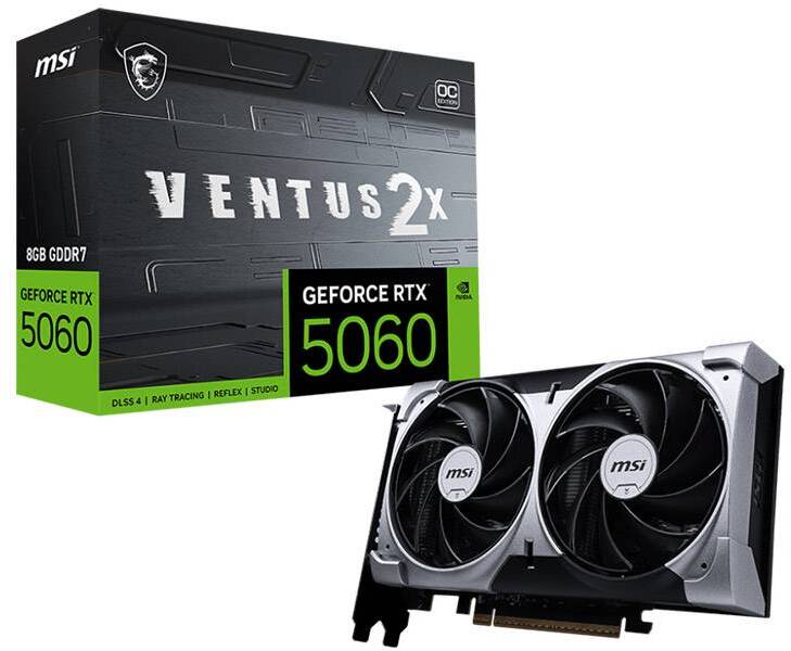 Gráfica MSI GeForce® RTX 5060 VENTUS 2X OC 8GB GDDR7 DLSS4