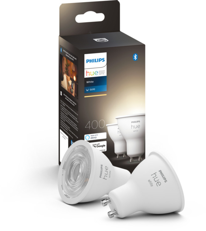 Lâmpada Inteligente Philips HueW 5.2W GU10 2P EU LED Luz Branca (2 Pack)