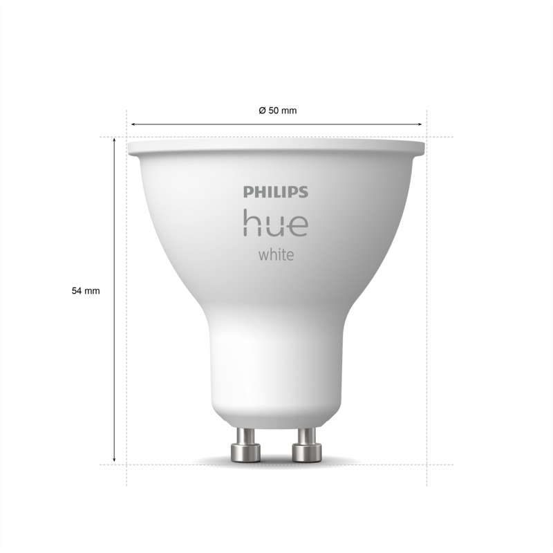 Philips - Lâmpada Inteligente Philips HueW 5.2W GU10 2P EU LED Luz Branca (2 Pack)