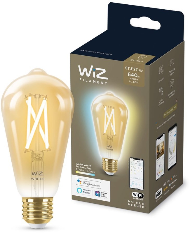 Wiz - Lâmpada Inteligente WIZ ST64 E27 WiFi Vintage Luz Branca