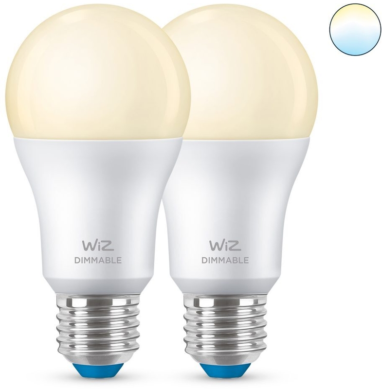 Lâmpada Inteligente WIZ A60 E27 60W LED WiFi/Bluetooth Luz Branca (2 Pack)