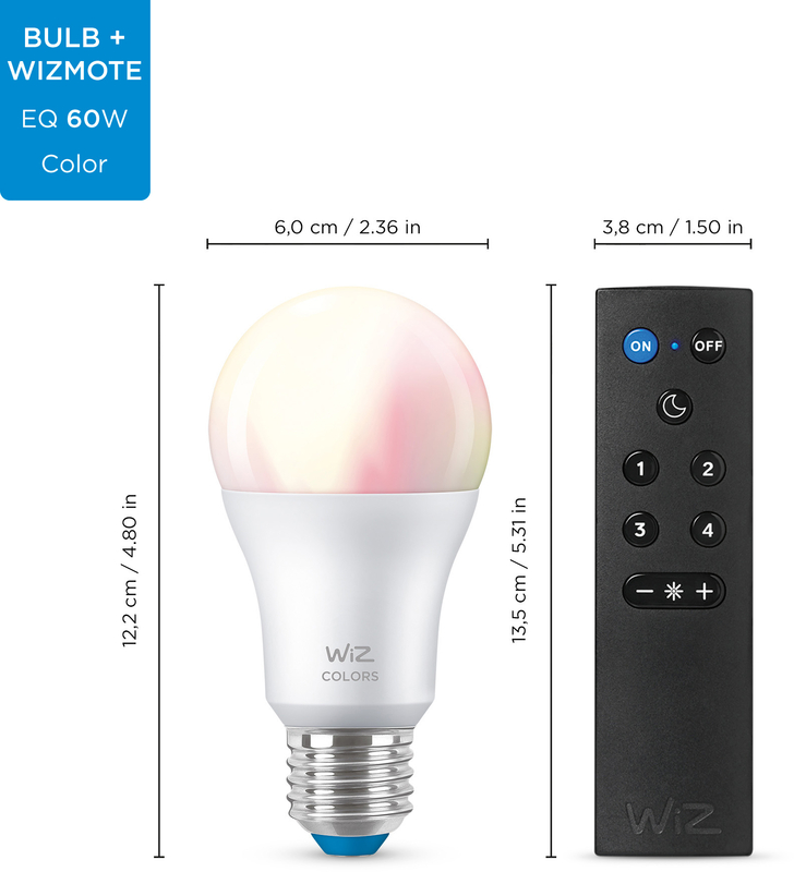 Wiz - Lâmpada Inteligente WIZ E27 WiFi LED RGB (2 Pack) + Controlador