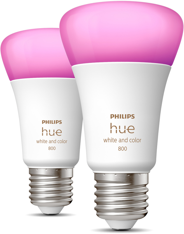 Philips - Lâmpada Inteligente Philips HueWCA 9W A60 E27 2P EUR Luz Branca/RGB (2 Pack)