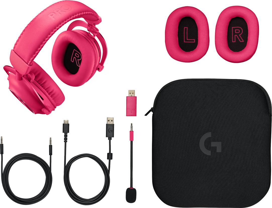 Logitech - Headset Logitech G Pro X2 LightSpeed Wireless Gaming Magenta