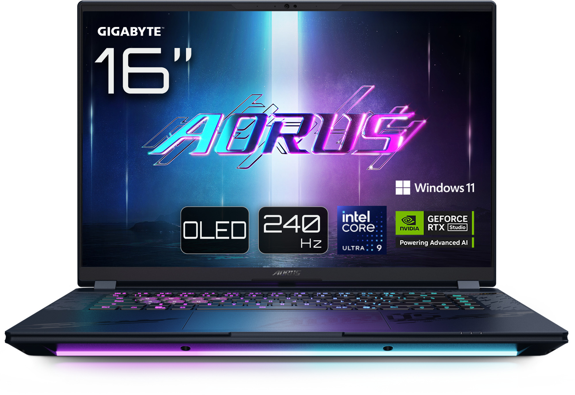 Gigabyte - Portátil Gigabyte AORUS Master 16 BYHC5PTE64SP 16" Ultra 9 275HX 32GB DDR5 1TB RTX 5080 OLED 240Hz W11 Pro