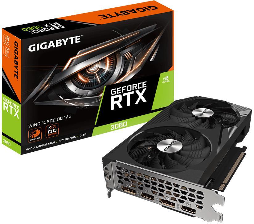 Gigabyte - Gráfica Gigabyte GeForce® RTX 3060 WindForce OC Rev.2 12GB GDDR6