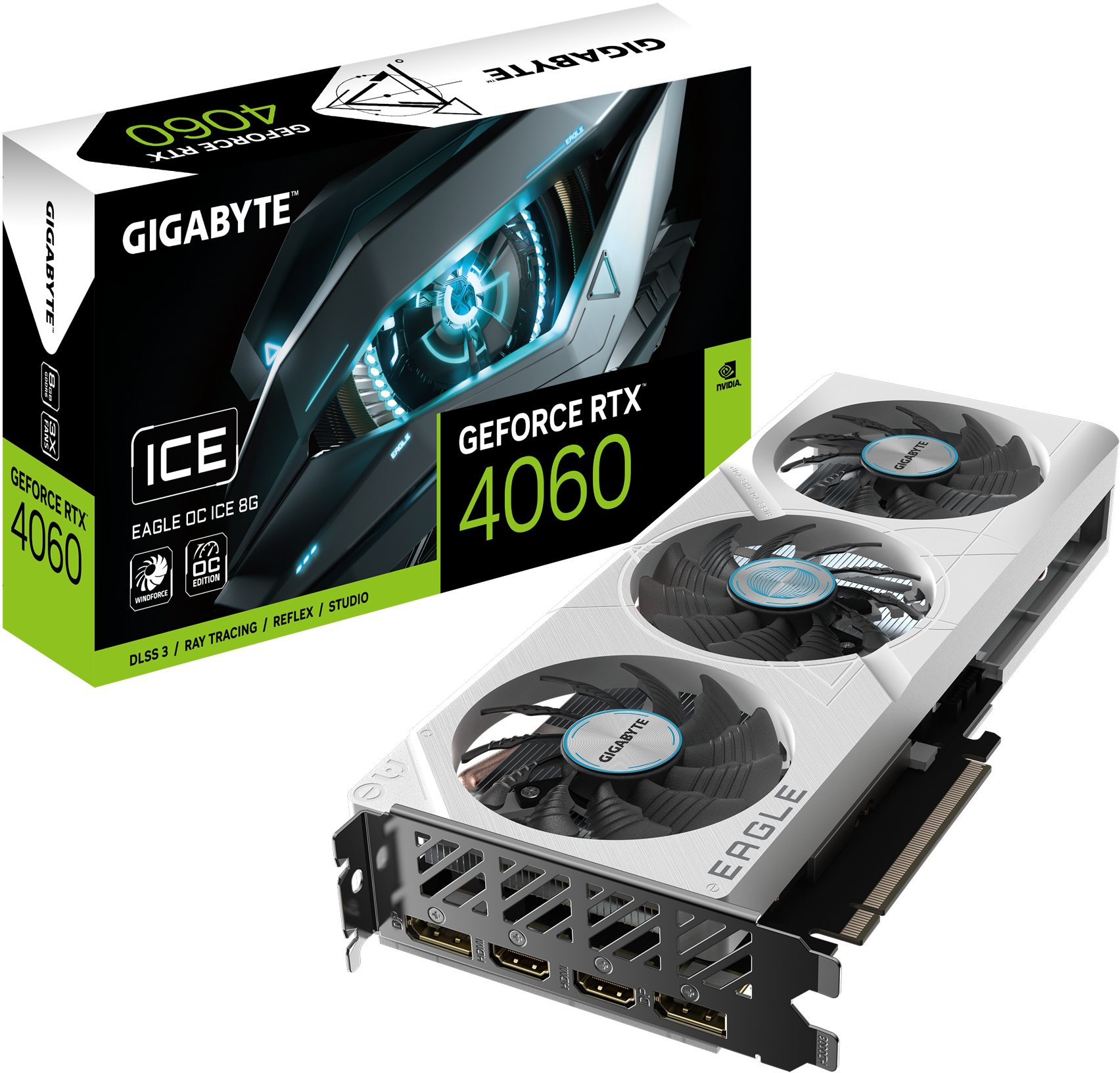 Gráfica Gigabyte GeForce® RTX 4060 Eagle OC ICE 8GB GDDR6 DLSS3