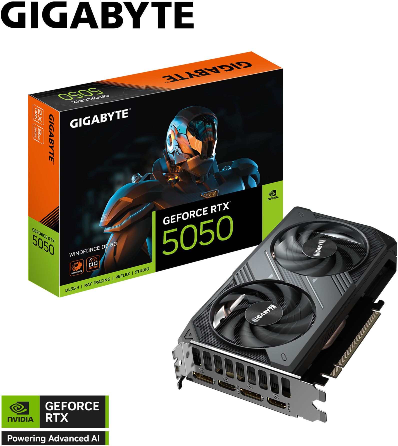 Gráfica Gigabyte GeForce® RTX 5050 WindForce OC 8GB GDDR6 DLSS4
