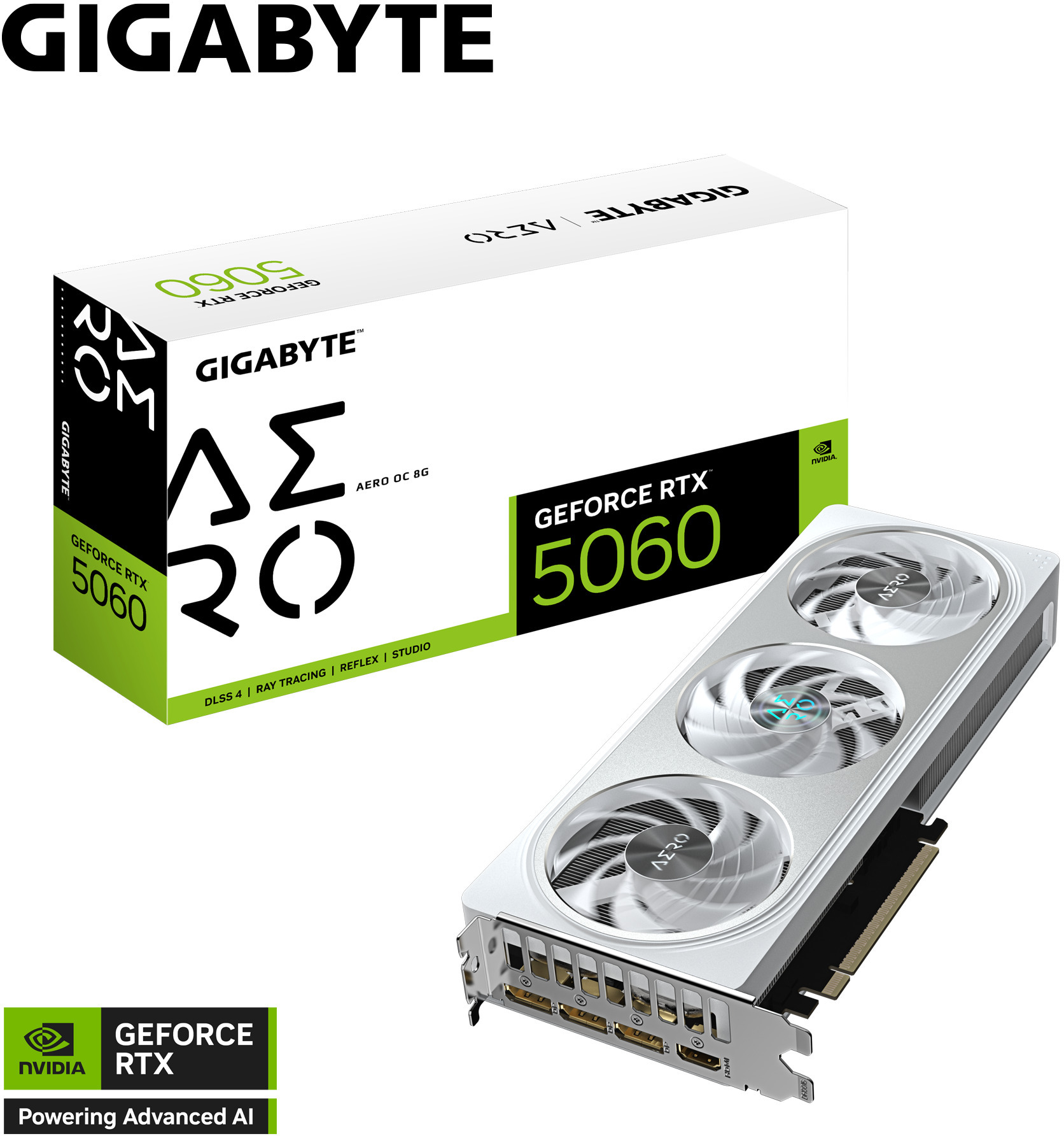 Gráfica Gigabyte GeForce® RTX 5060 Aero OC 8GB GDDR7 DLSS4