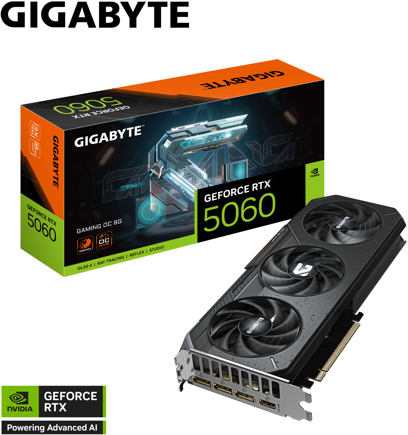 Gráfica Gigabyte GeForce® RTX 5060 Gaming OC 8GB GDDR7 DLSS4