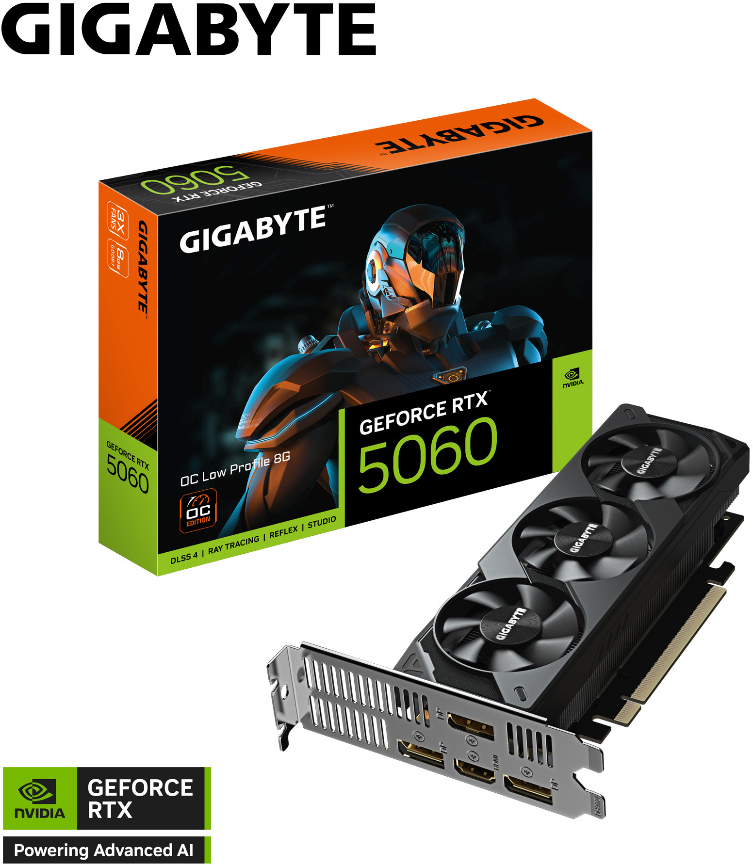 Gráfica Gigabyte GeForce® RTX 5060 OC LP 8GB GDDR7 DLSS4