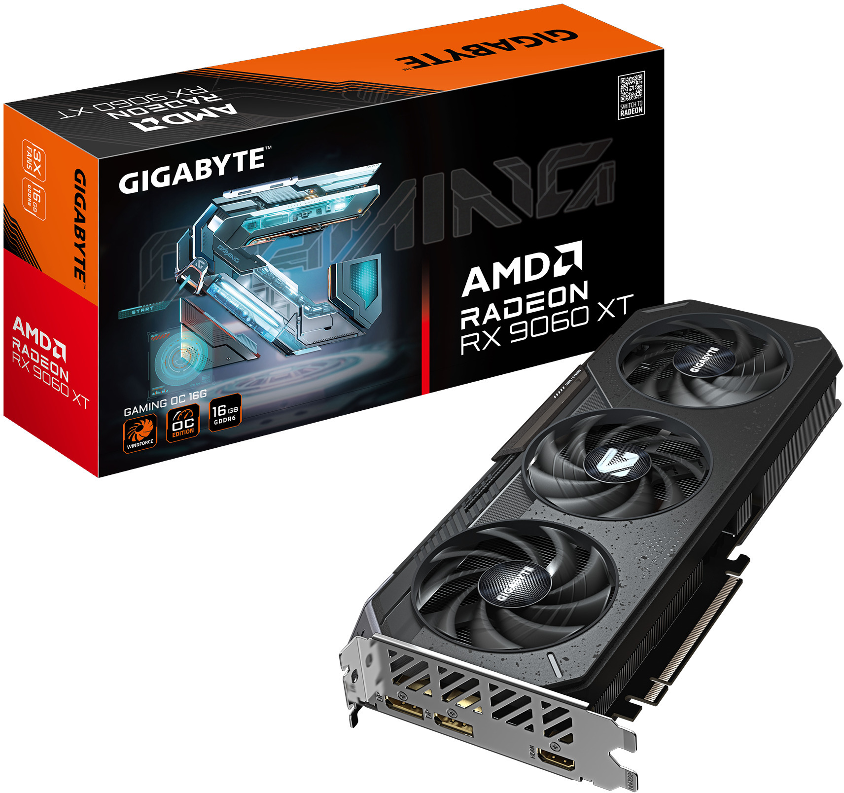 Gráfica Gigabyte Radeon RX 9060 XT Gaming OC 16GB GDDR6