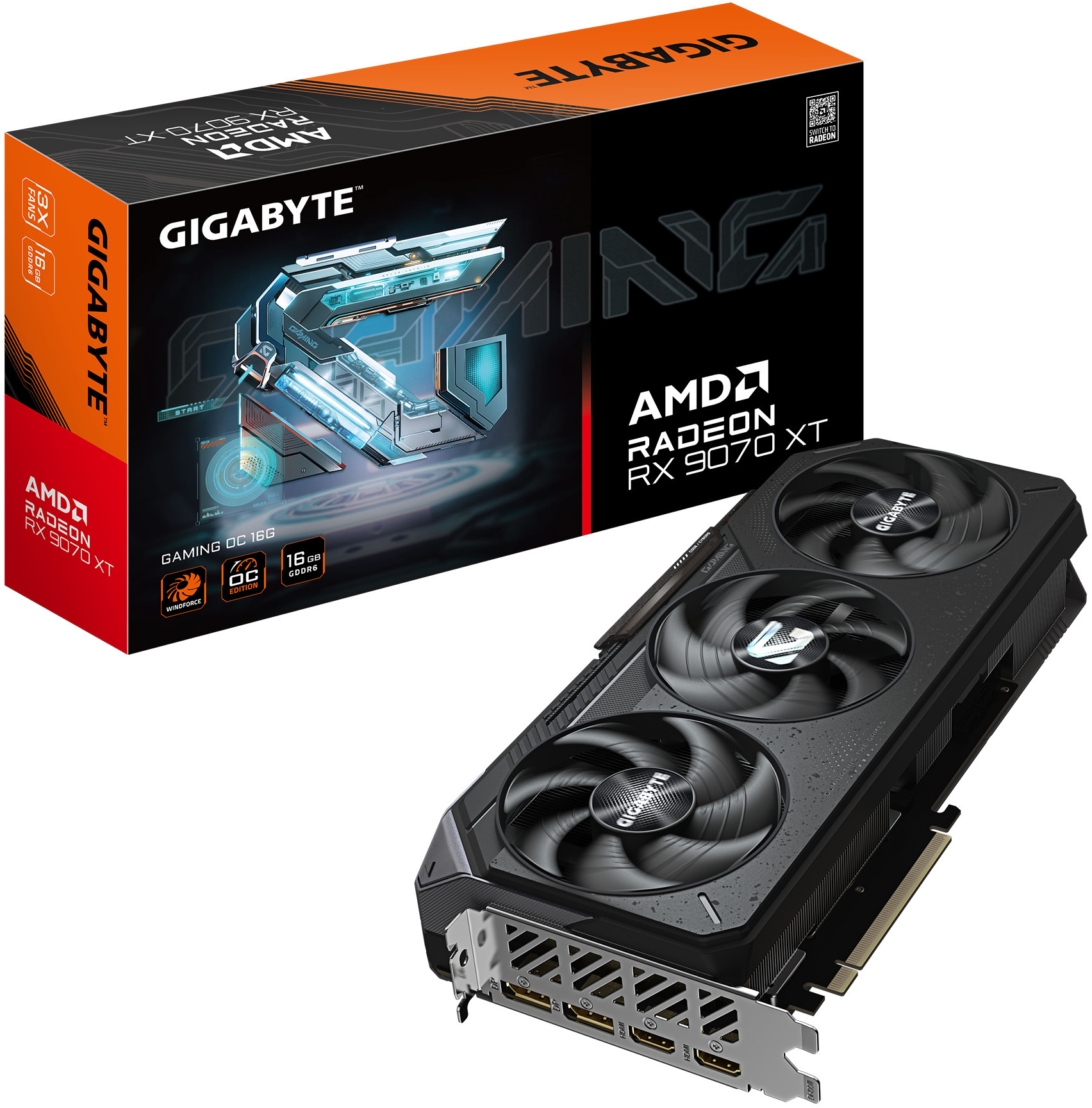 Gráfica Gigabyte Radeon RX 9070 XT Gaming OC 16GB GDDR6