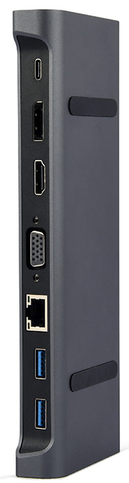 Gembird - HUB USB Gembird USB-C 10-in-1 > 3xUSB-C 3.1 + 1xHDMI + 1xDP + 1xVGA + 1xÁudio + 1x USB-C (PD 87W) + 1xLAN (10/100/1000 mbps)