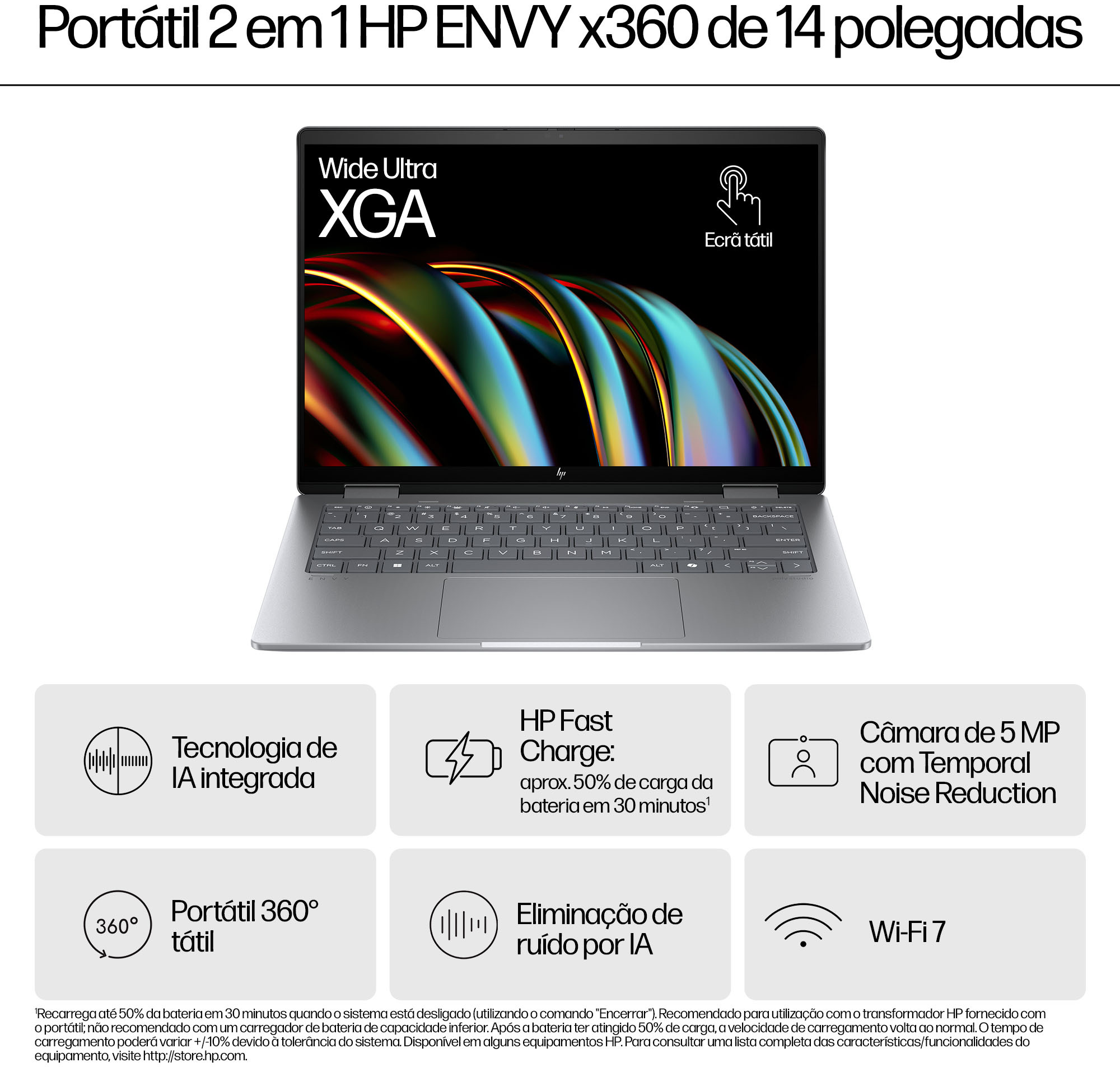 HP - Portatil HP Envy x360 2-in-1 14-fa0004np 14” R5-8640HS 16GB 512GB SSD W11H