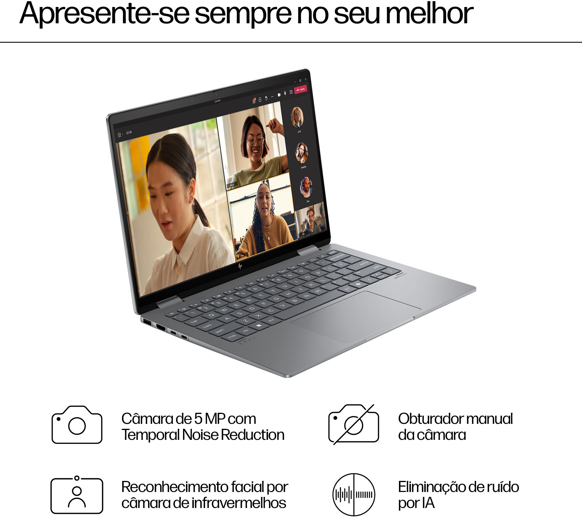 HP - Portatil HP Envy x360 2-in-1 14-fa0004np 14” R5-8640HS 16GB 512GB SSD W11H