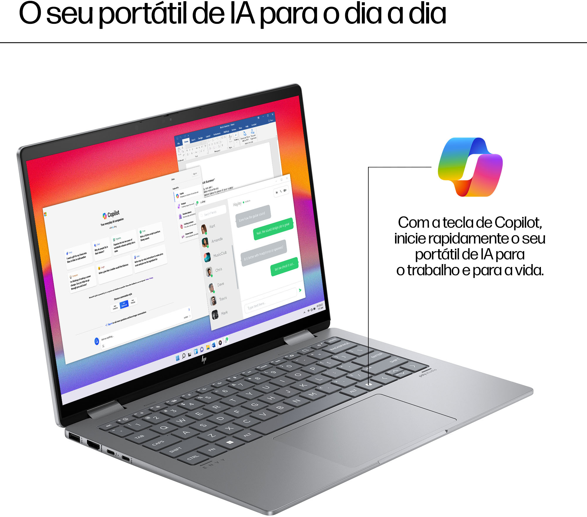 HP - Portatil HP Envy x360 2-in-1 14-fa0004np 14” R5-8640HS 16GB 512GB SSD W11H