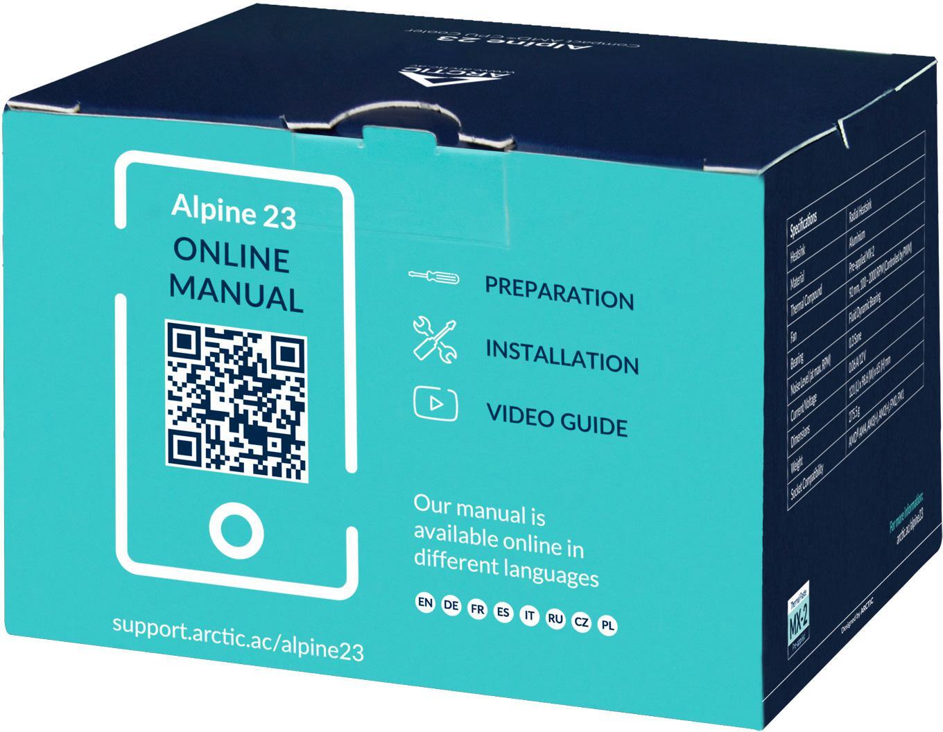  - Cooler CPU Arctic Alpine 23 90MM AM4/AM5 (Compact)