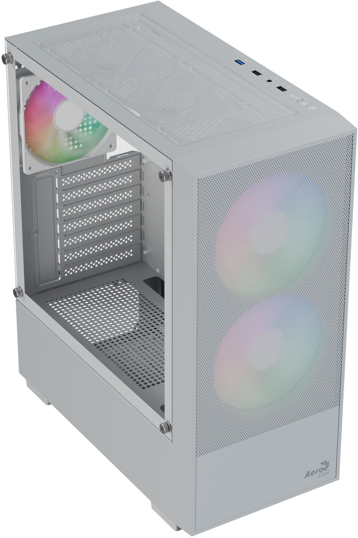Aerocool - Caixa ATX Aerocool B508A Flow ARGB Vidro Temperado Branco