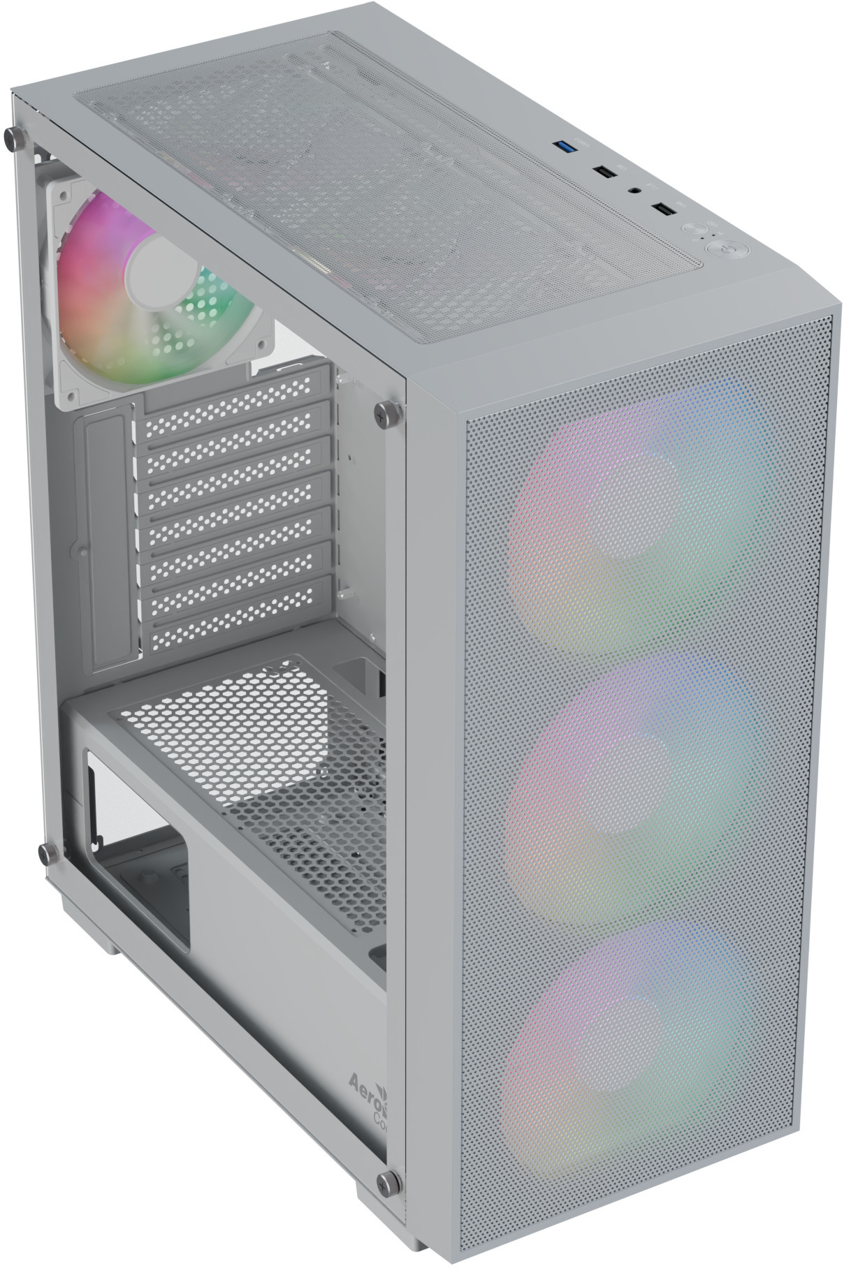 Aerocool - Caixa ATX Aerocool B509A Flow ARGB Vidro Temperado Branco