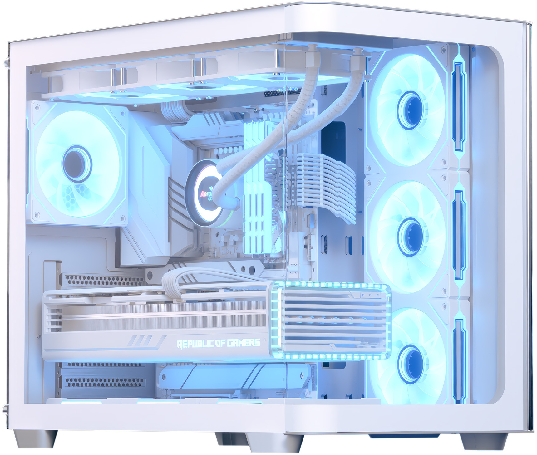 Aerocool - Caixa ATX Aerocool P500C ARGB Vidro Temperado Branco