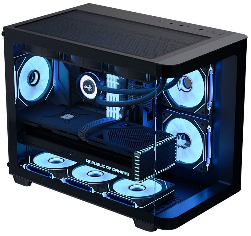Aerocool - Caixa Micro-ATX Aerocool P300C ARGB Vidro Temperado Preto