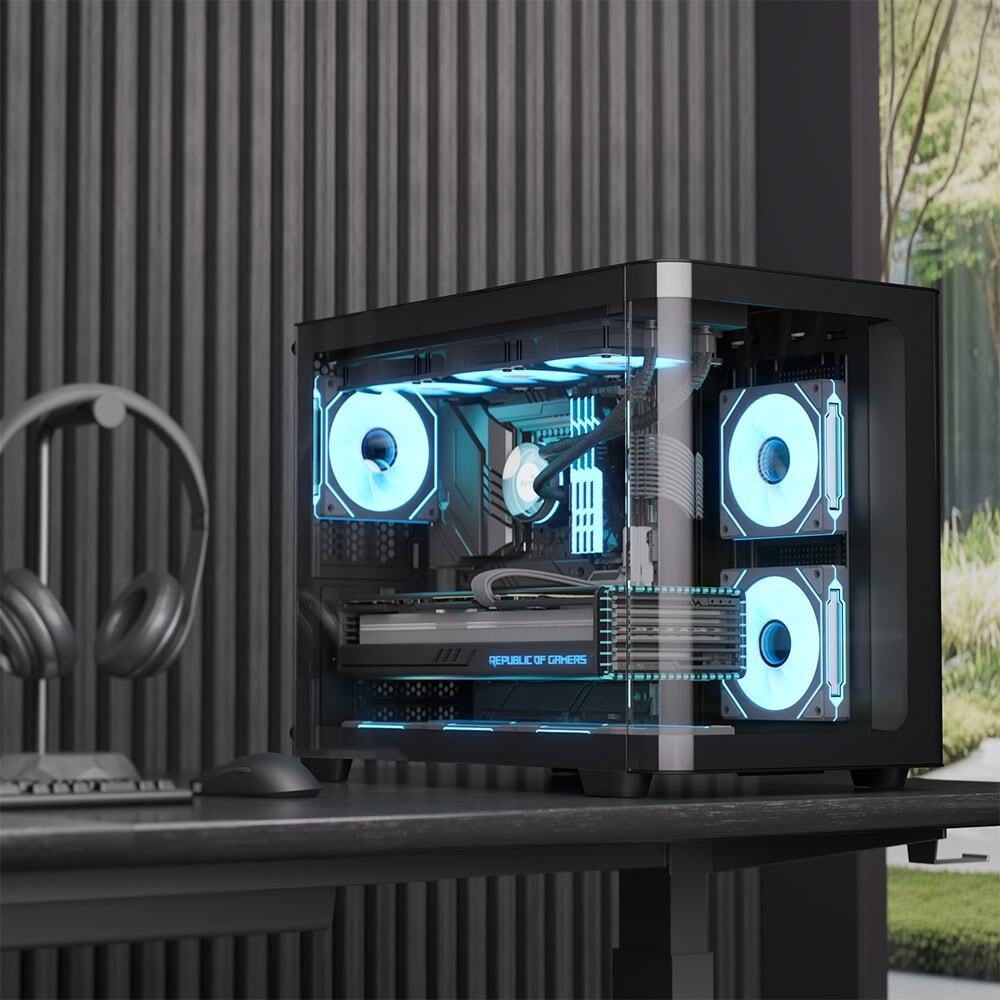 Aerocool - Caixa Micro-ATX Aerocool P300C ARGB Vidro Temperado Preto