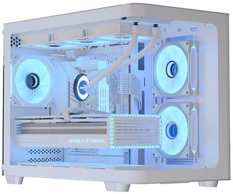 Aerocool - Caixa Micro-ATX Aerocool P300C ARGB Vidro Temperado Branco