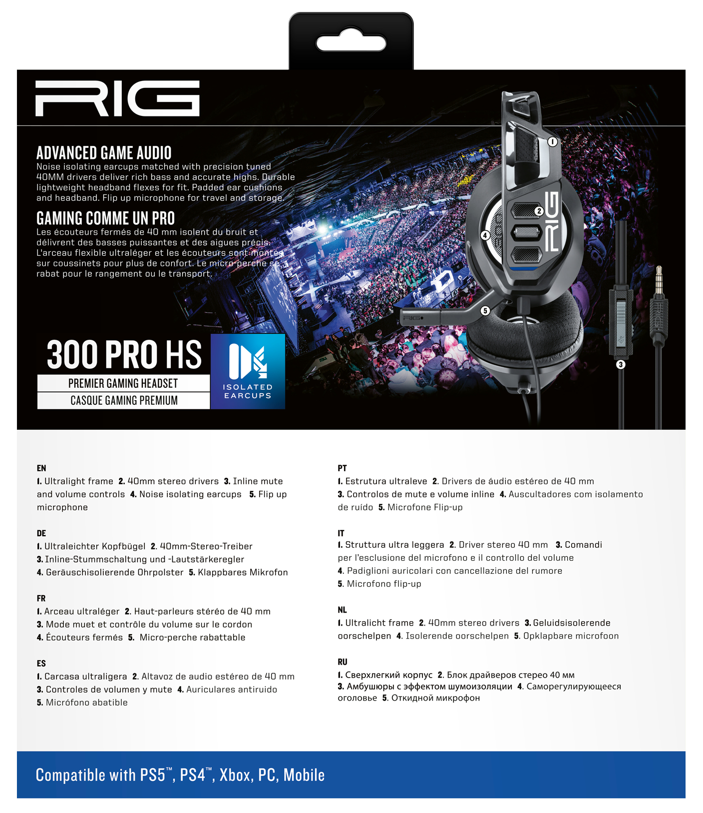 Nacon - Headset Nacon RIG 300 PRO HS