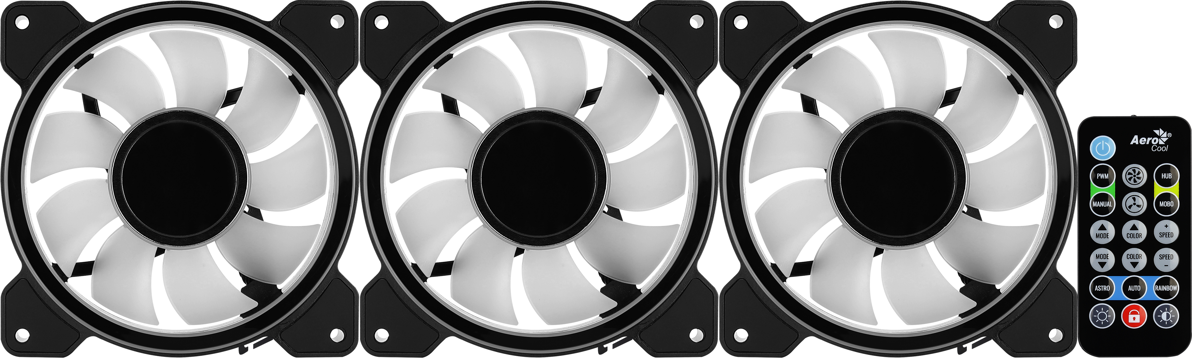 Aerocool - Ventoinha Aerocool Mirage 12 ARGB Pro Preto 120mm (Pack 3)