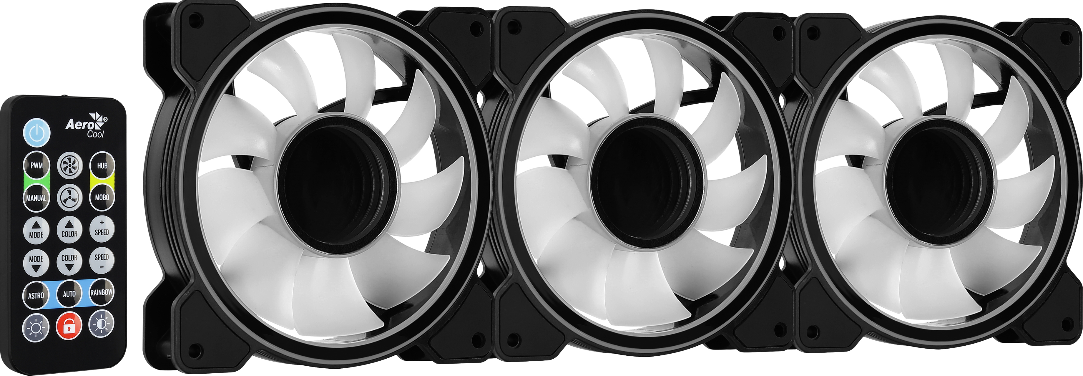 Aerocool - Ventoinha Aerocool Mirage 12 ARGB Pro Preto 120mm (Pack 3)