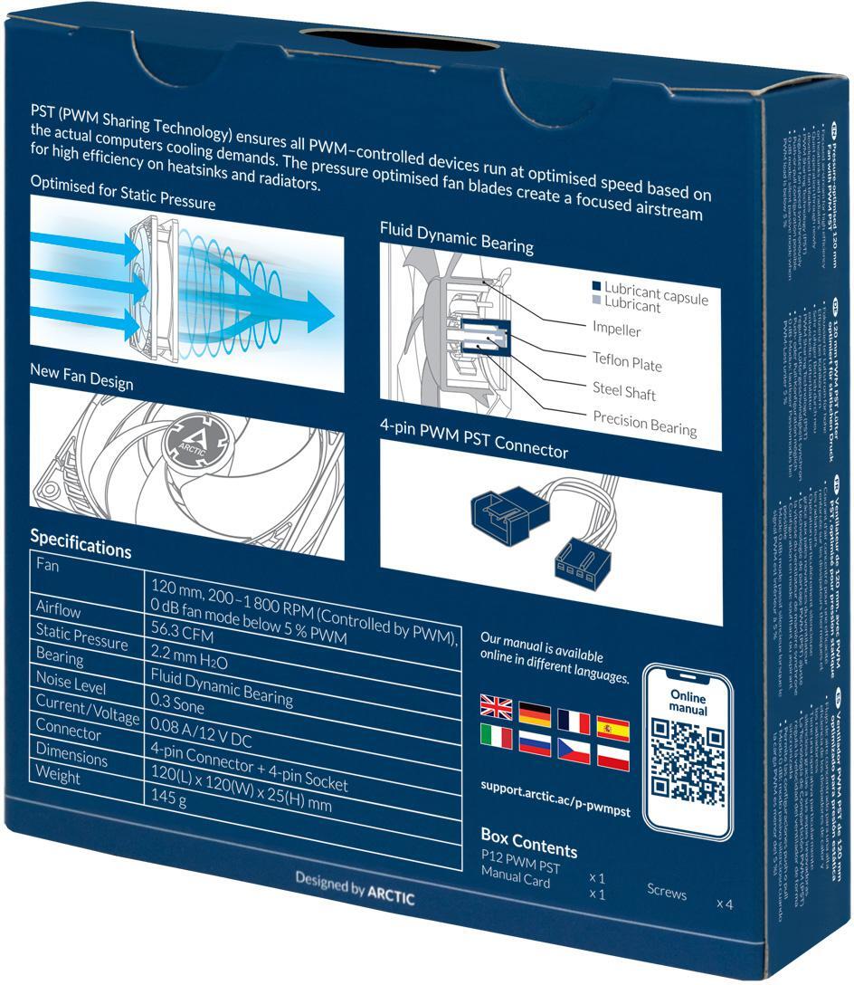 Arctic - ** B Grade **  Ventoinha Arctic P12 PWM PST 120mm - Branco