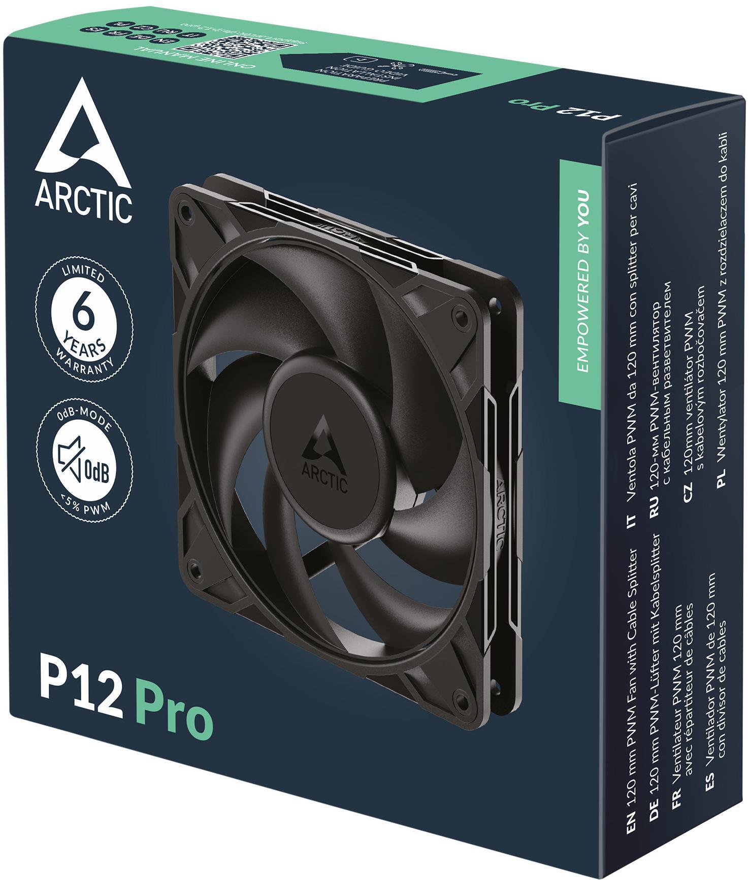 Arctic - Ventoinha Arctic P12 PRO PWM 120mm - Preto